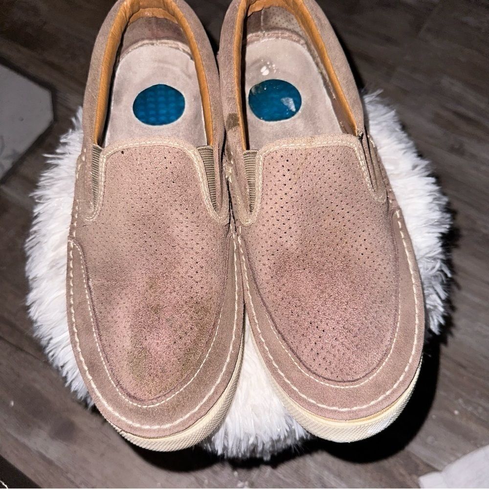 SPERRY Top-sider Largo Perforated Suede Slip on Boat Shoe Men sz 8 women sz 10